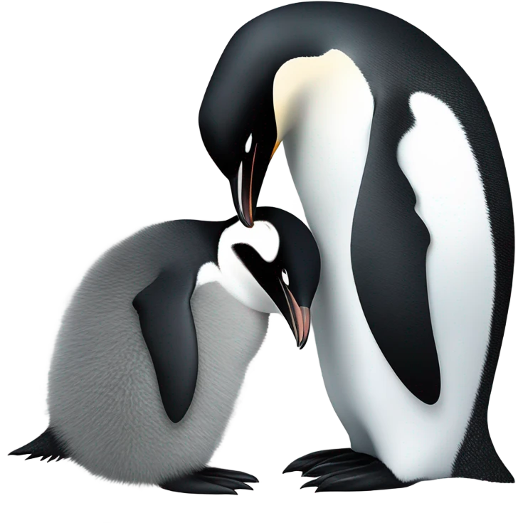 Mom and baby penguin  emoji