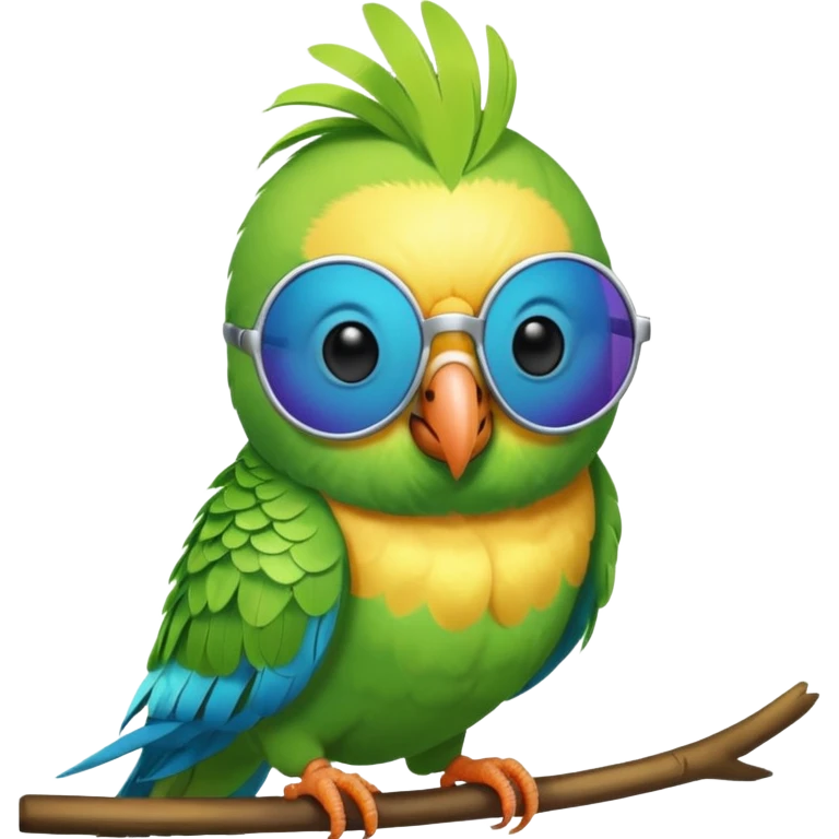 Parakeet wearing sunglasses emoji