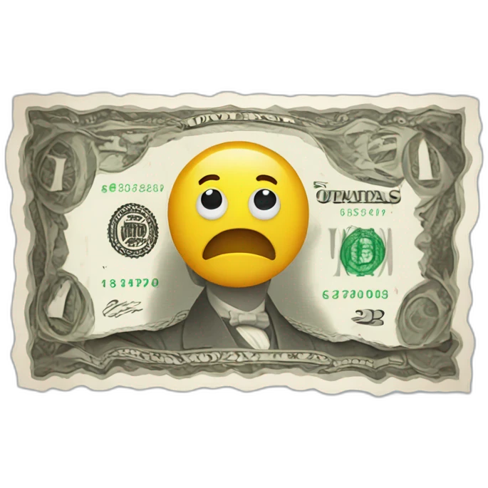 banknote mascot with eyes mouth and limbs fiveish emoji