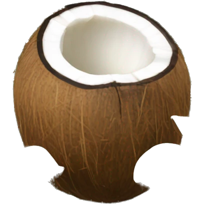 coconut with frangipani flower emoji
