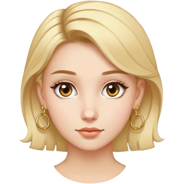 clean girl hair up with small gold hoop earrings emoji