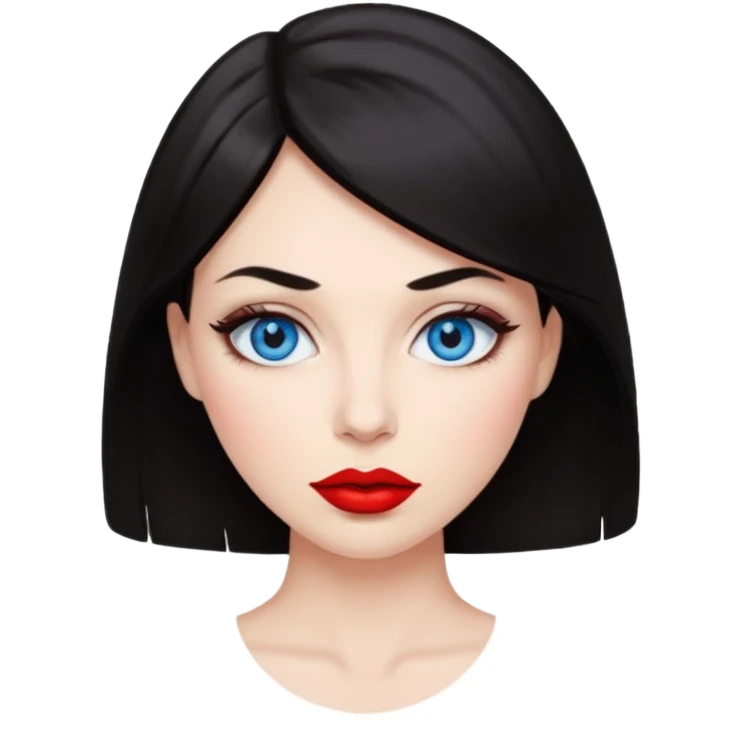 Sassy dark hair woman with blue eyes emoji