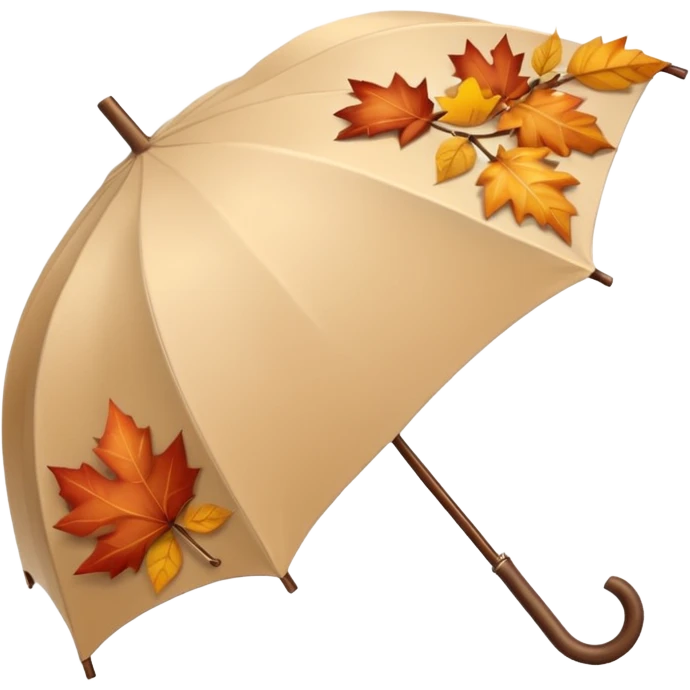 Beige Cozy umbrella autumn emoji