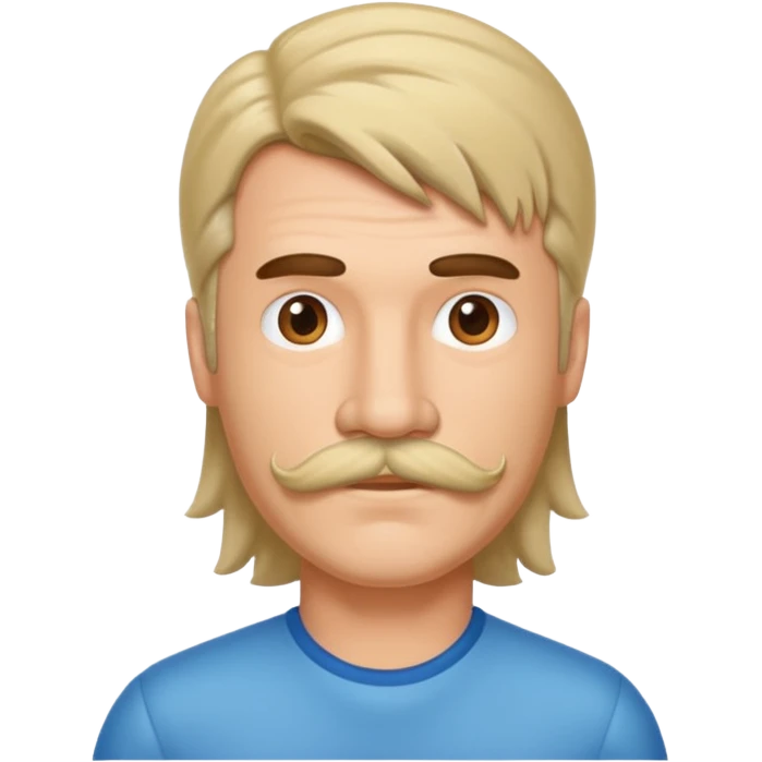 Mullet man with mustache  emoji