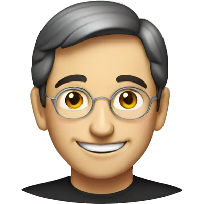  young Steve jobs is happy emoji