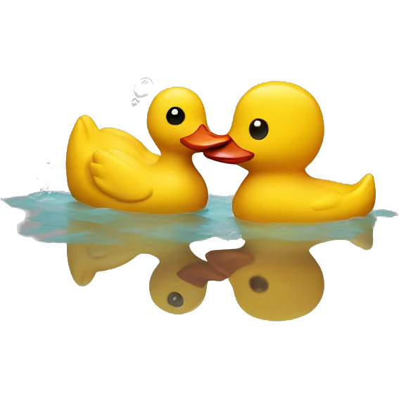 Rubber duck being kissed emoji