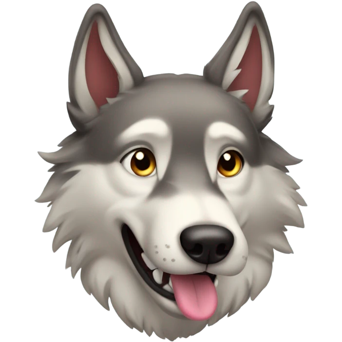 Wolf dog with his tongue out  emoji