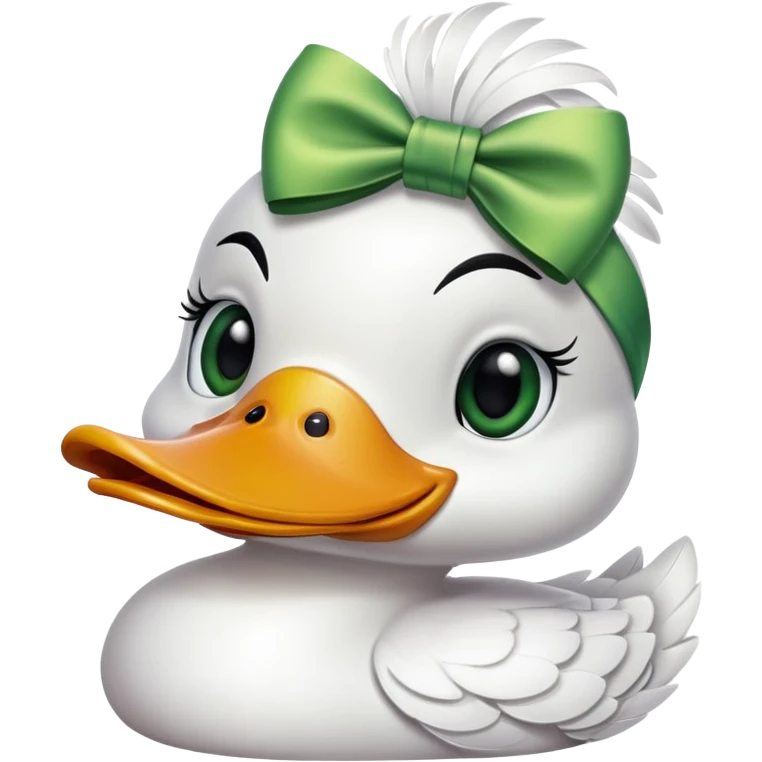 Duck with a bow and lashes emoji