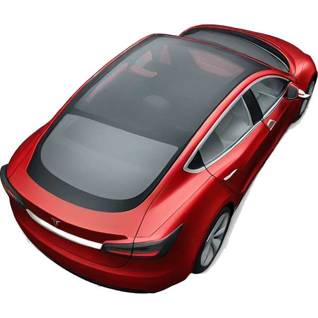 one modern red Tesla connected emoji