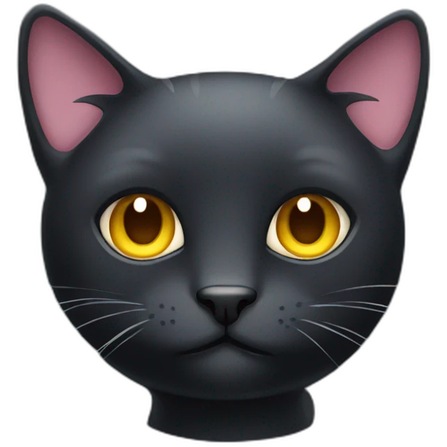 Black cat with star in head emoji