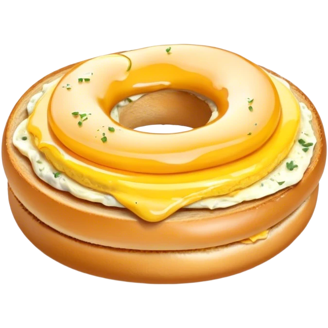 Scrambled egg on a bagel emoji