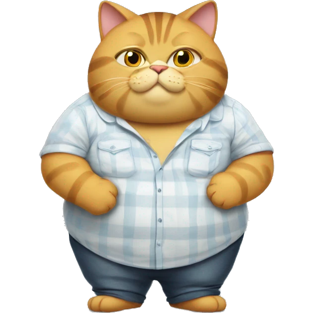 fat cat with shirt that says "best dad" emoji