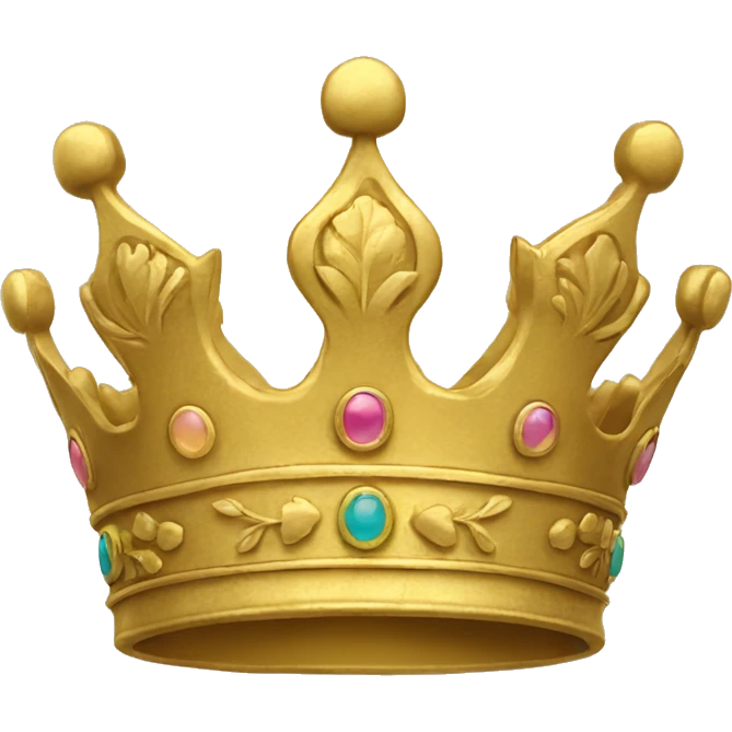 a golden crown with floral pattern on it. emoji