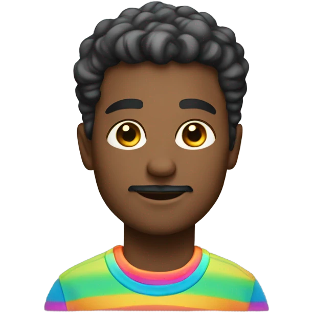 Handsome man rainbow emoji
