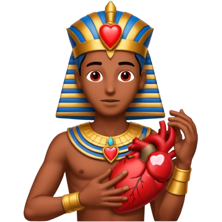Pharaoh holding heart emoji