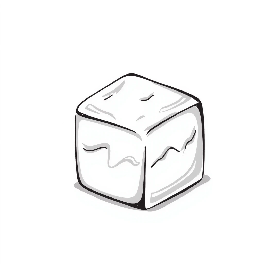 hand drawn ice cube emoji