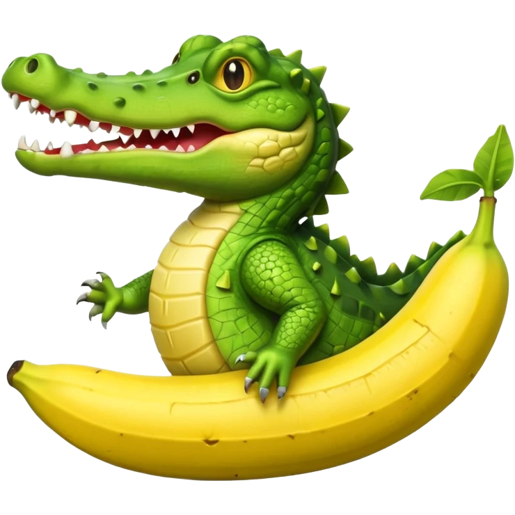 Crocodile riding banana  emoji