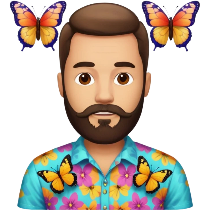 bearded butterfly with shirt emoji