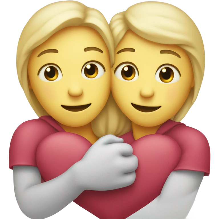 Two hearts hugging each other emoji