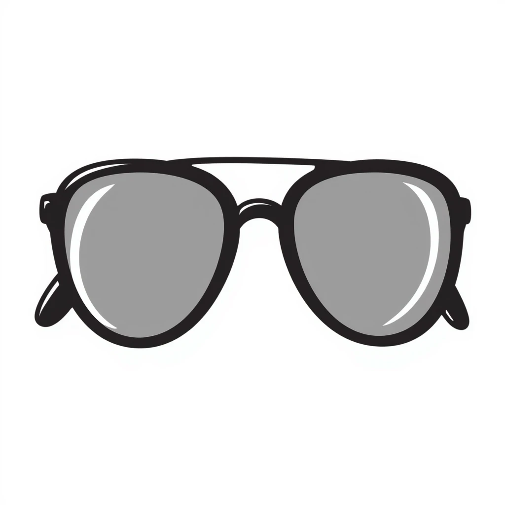 funky oversized aviator sunglasses with colorful gradient lenses, classic 70s style emoji