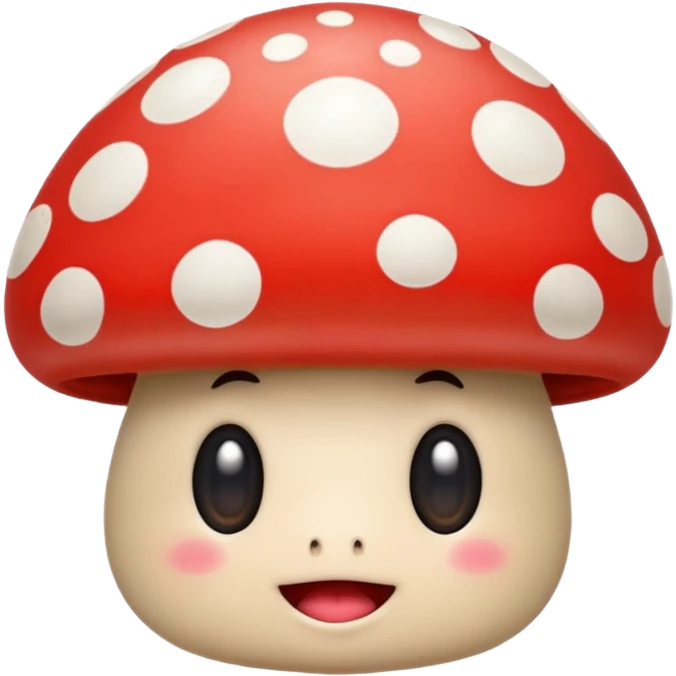 Mushroom with a silly face emoji