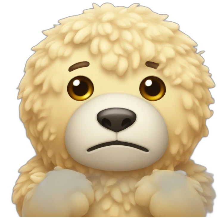 embarrassed cuddly toy emoji