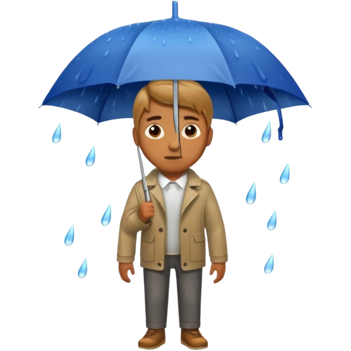 Guy standing in the rain with no umbrella  emoji
