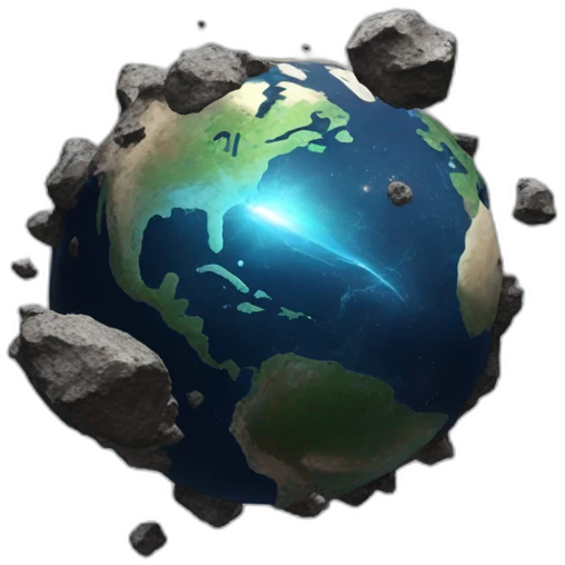 meteorite collides with the earth emoji