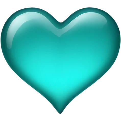 Glass Aqua heart emoji