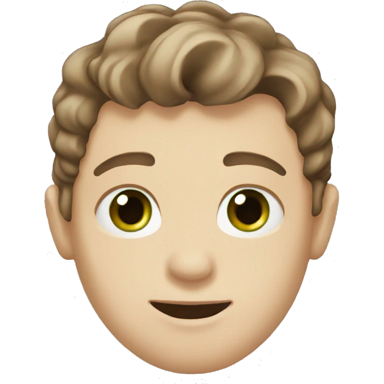 white boy with brown hair and green eyes  emoji