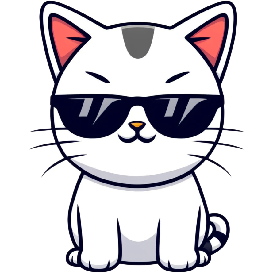 Cat wearing sunglasses, cool attitude emoji