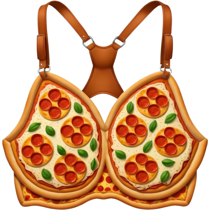 lacy brassiere made out of pizza emoji