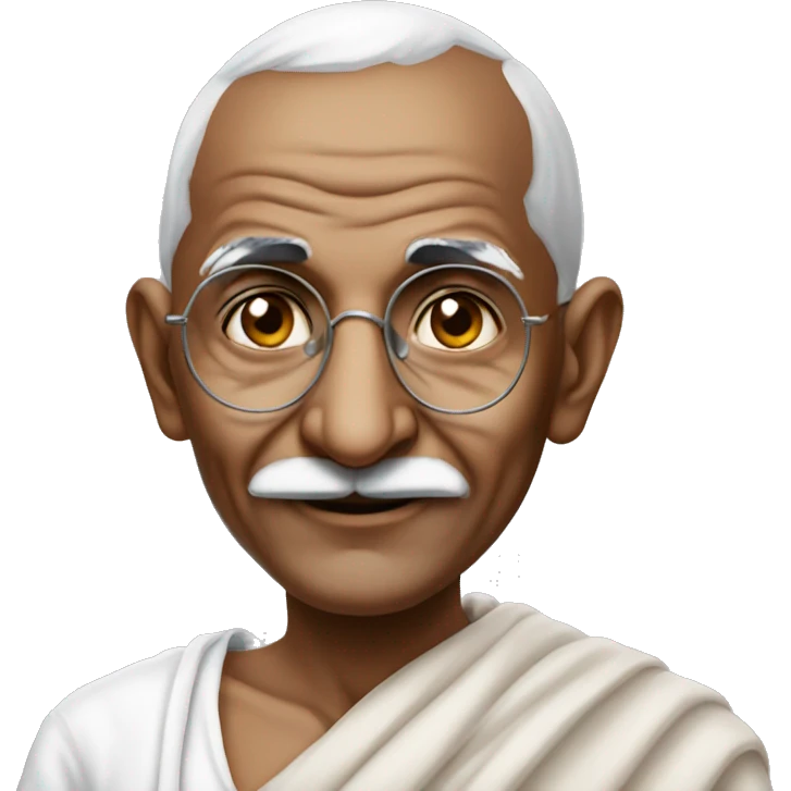 Mahatma Gandhi no mustache  emoji