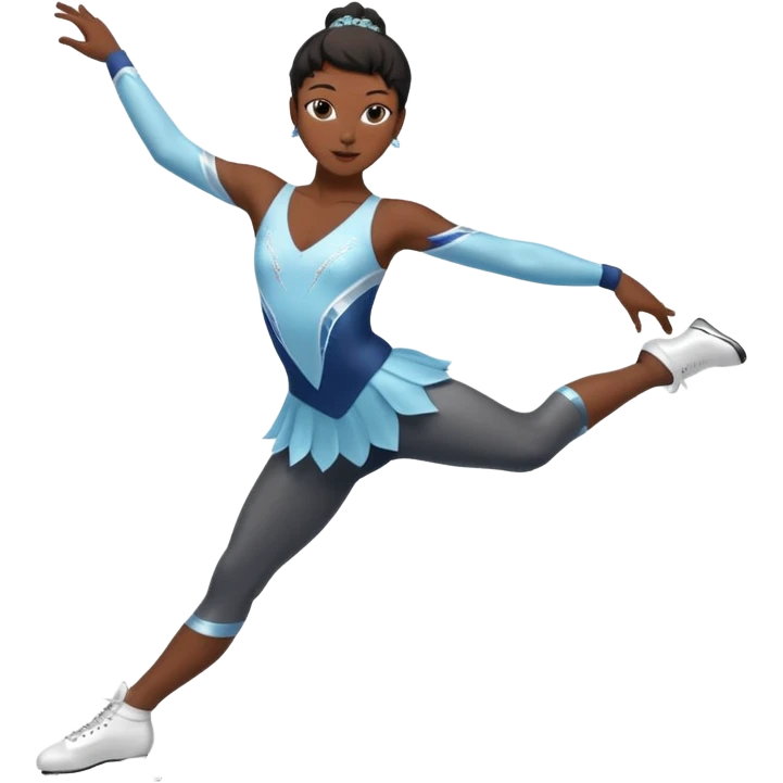 ice skater with black skin emoji
