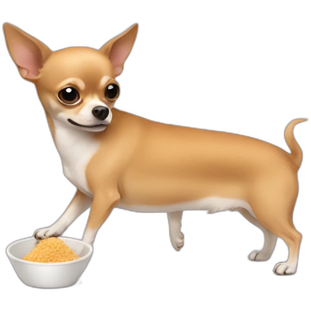 chihuahua being feed by human emoji