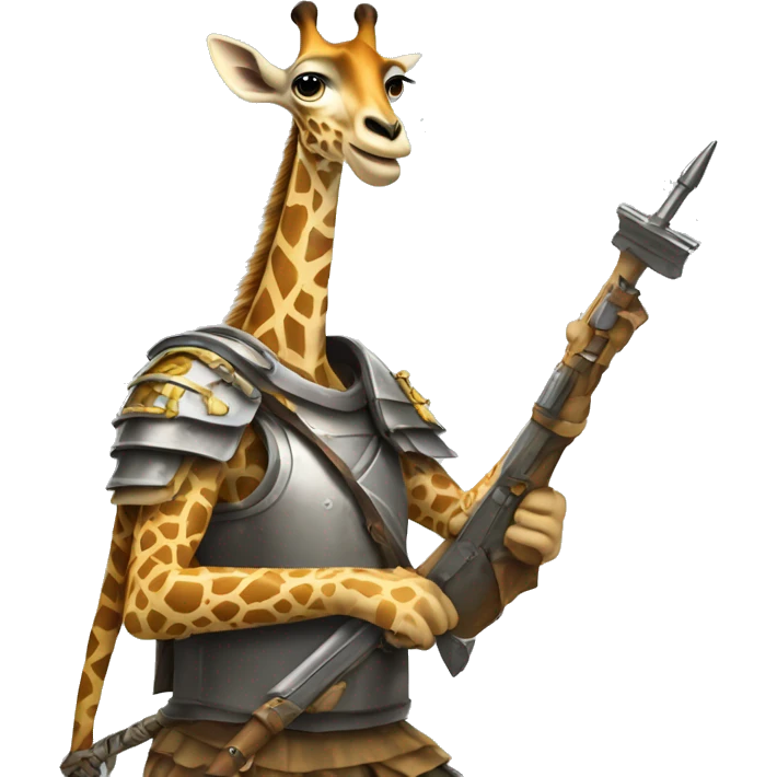 Girafe avec une armure de guerre  emoji