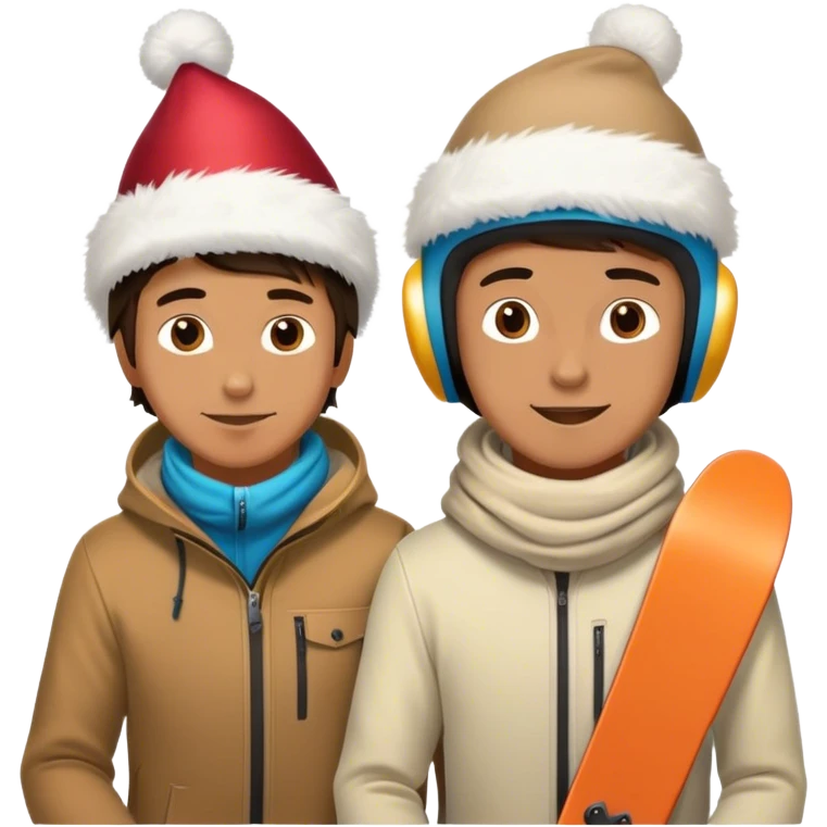 2 guys snowboarding birthday emoji