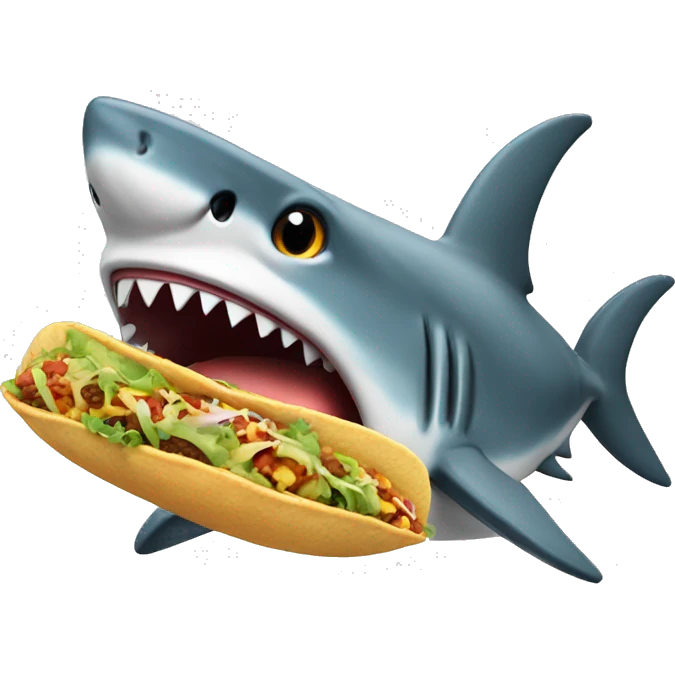 Shark holding a taco emoji