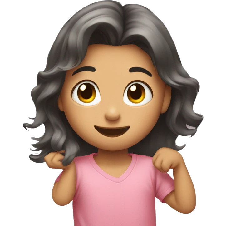 A little one playfully pulling at someone’s hair emoji