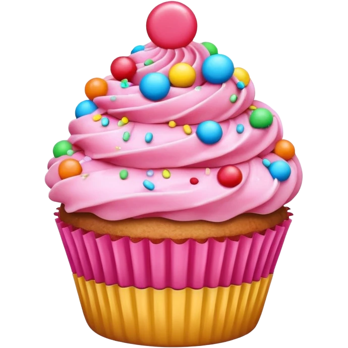 Cupcake with pink icing emoji