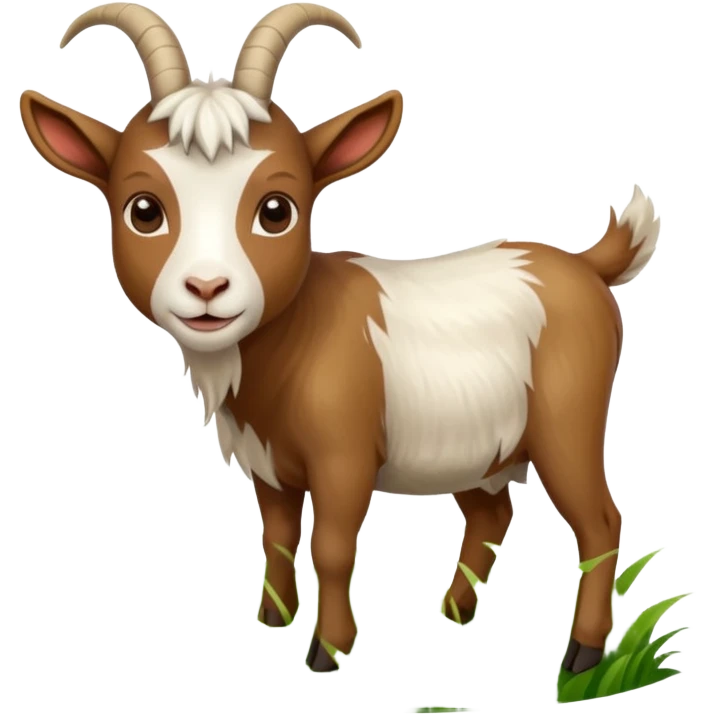 goat in the process of eating grass emoji