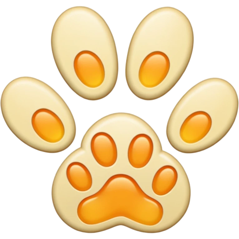 a very light pale pastel orangey yellow pawprint emoji