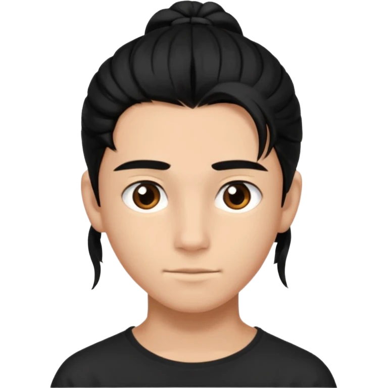 homme cheveux noir long attaché sans cheveux dépassant  16 ans, un peu bronzé emoji