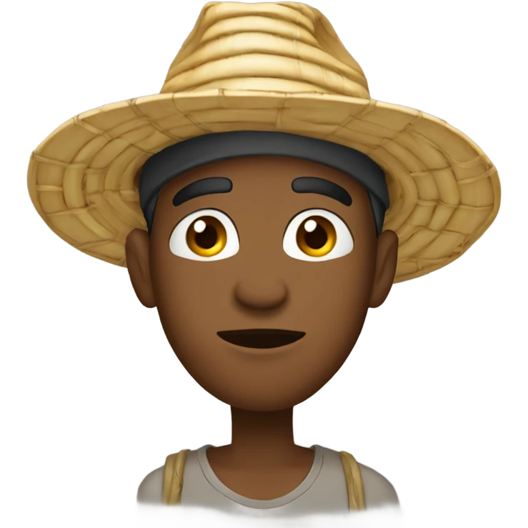 😑 with bamboo hat emoji