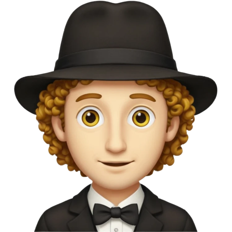 A yellow Jewish guy with the hair and nose and hat emoji