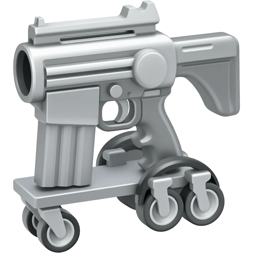 silver gun machine on wheels emoji