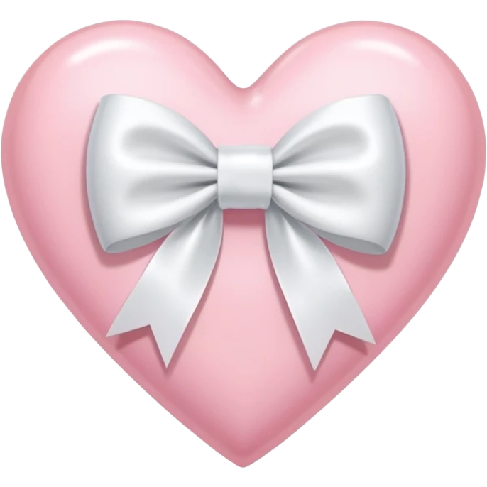 Light pink heart with white ribbon bow emoji