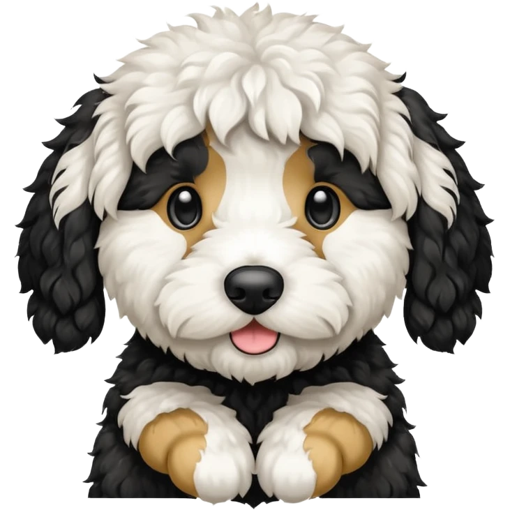 a white and black goldendoodle emoji