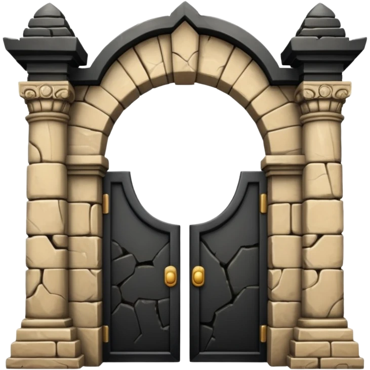 Cracked Temple Gate black emoji