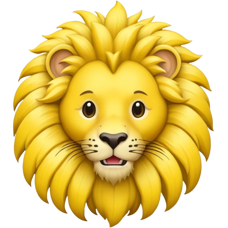 A banana fusioned with a lion emoji